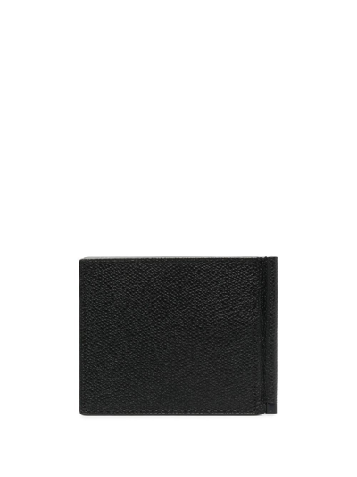Shop Valextra Logo-stamp Leather Wallet In Black