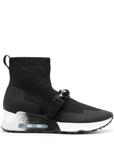 Shop Ash Sock-style Studded Sneakers In Schwarz