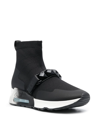Shop Ash Sock-style Studded Sneakers In Schwarz