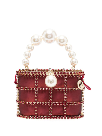 Shop Rosantica Crystal-cage Tote Bag In Rot