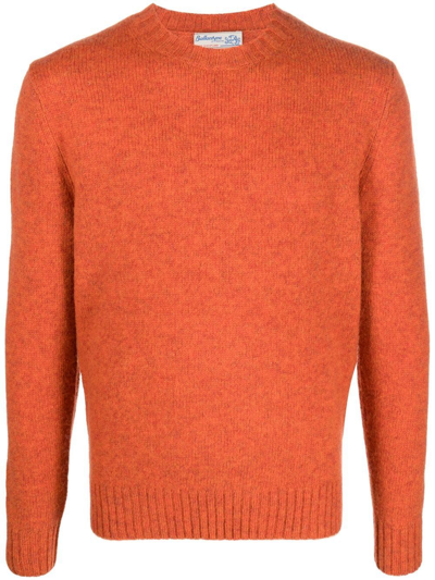 Shop Ballantyne Wool Knit Jumper In Orange