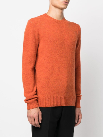 Shop Ballantyne Wool Knit Jumper In Orange