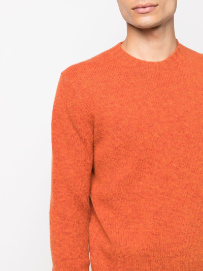 Shop Ballantyne Wool Knit Jumper In Orange