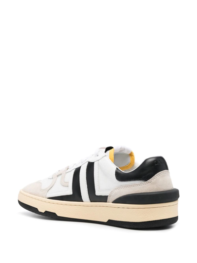Shop Lanvin Panelled Lace-up Sneakers In Weiss