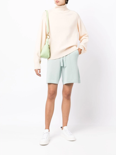 Shop Colombo Cashmere Track Shorts In Blau