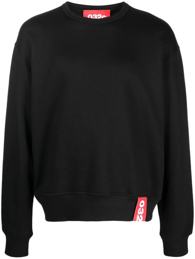 Shop 032c Logo-patch Long-sleeve Sweatshirt In Schwarz