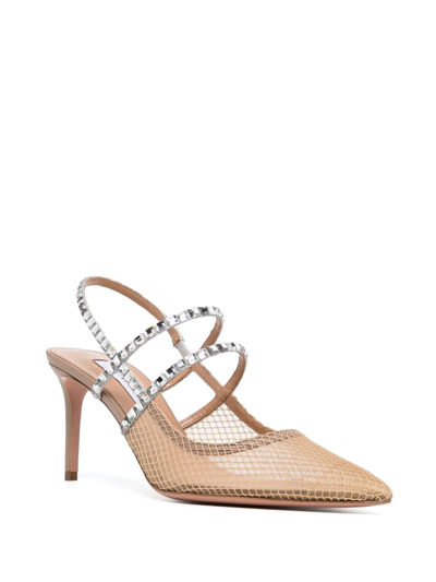 Shop Aquazzura Martini Leather Pumps In Nude