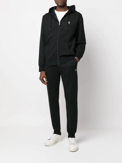 Shop Polo Ralph Lauren Embroidery-logo Pullover Hoodie In Schwarz