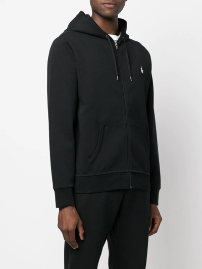 Shop Polo Ralph Lauren Embroidery-logo Pullover Hoodie In Schwarz