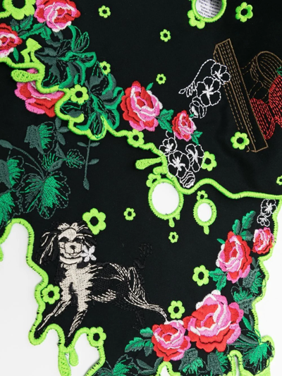 Shop Vivetta Floral-embroidered Collar In Schwarz
