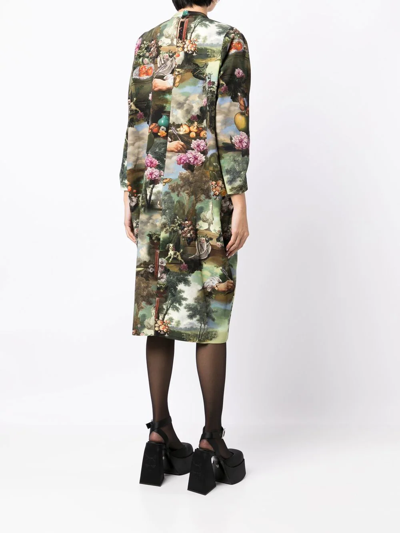 Shop Vivetta Graphic-print Midi Dress In Mehrfarbig