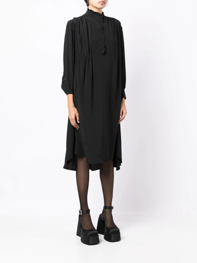 Shop Vivetta Asymmetric High-neck Shirt Dress In Schwarz