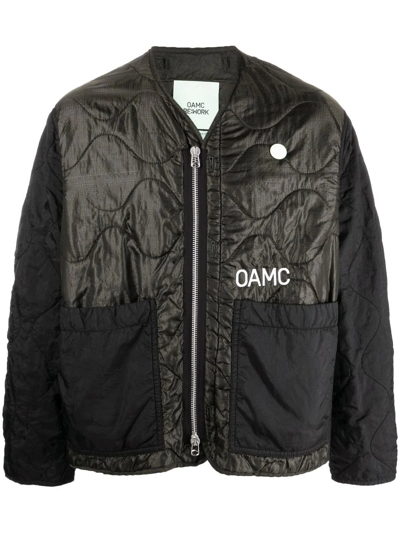 Oamc Re:work Quilted Appliqué-embellished Shell Liner Jacket In