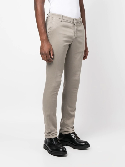 Dondup Slim-cut Chino Trousers In Grau