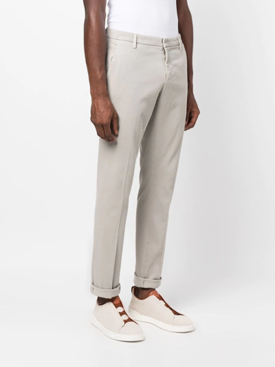 Shop Dondup Mid-rise Straight Chinos In Nude
