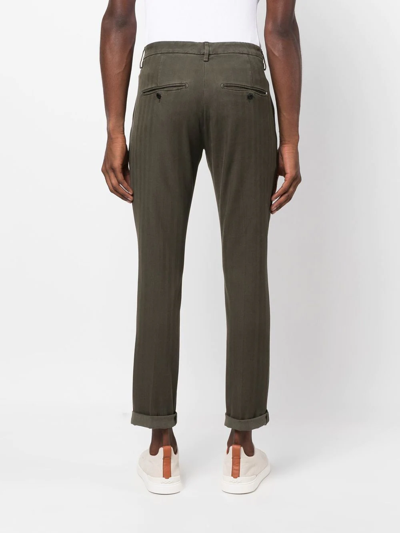 DONDUP STRIPED SLIM-CUT CHINOS 