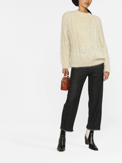 Isabel Marant Mohair Thomas Cable-knit Sweater In Neutrals