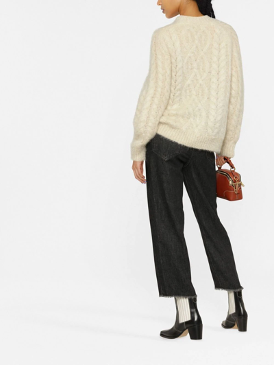 Isabel Marant Mohair Thomas Cable-knit Sweater In Neutrals
