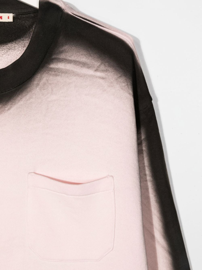 Shop Marni Teen Logo-print Sprayed-edge Sweatshirt In Rosa