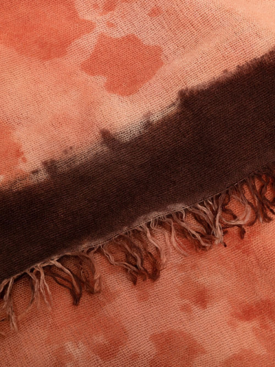 Shop Faliero Sarti Abstract-pattern Virgin-wool Scarf In Orange