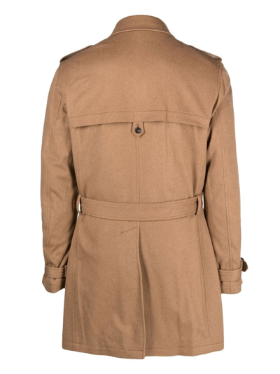 Reveres 1949 Belted Parka Coat In Nude