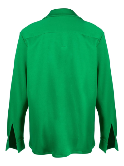Shop Styland X Notrainproof Cotton Shirt Jacket In Green