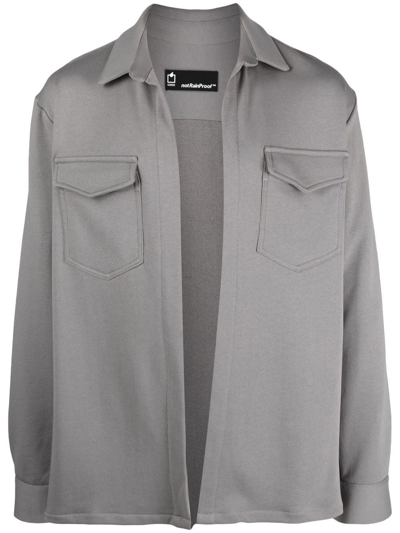 Shop Styland X Notrainproof Cotton Shirt Jacket In Grey