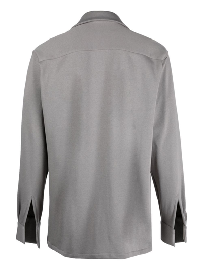 Shop Styland X Notrainproof Cotton Shirt Jacket In Grey