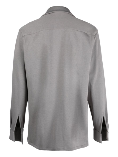 Styland Cotton Long-sleeve Shirt In Grey