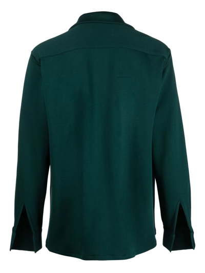 Shop Styland X Notrainproof Cotton Shirt Jacket In Green