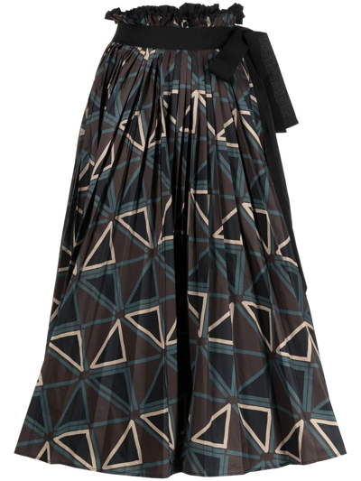 Shop Antonio Marras Graphic-print Pleated Skirt In Mehrfarbig