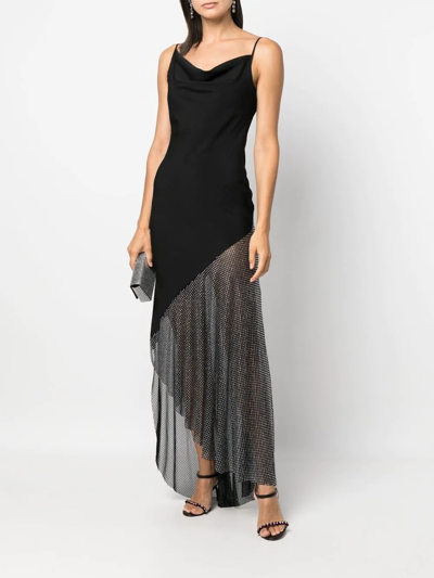 Shop Giuseppe Di Morabito Asymmetric Spaghetti-strap Maxi Dress In Schwarz