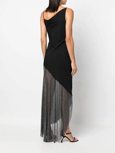 Shop Giuseppe Di Morabito Asymmetric Spaghetti-strap Maxi Dress In Schwarz