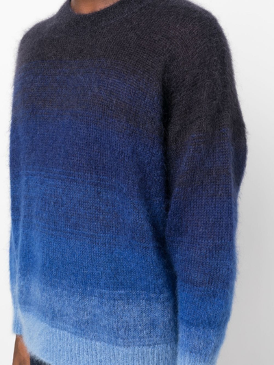 Shop Isabel Marant Mohair-blend Striped Jumper In Blau
