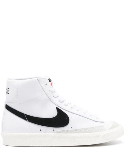 Shop Nike Blazer Lace-up High-top Sneakers In Weiss