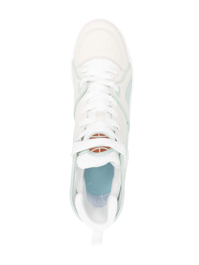 Shop Just Don Panelled Leather Sneakers In Nude