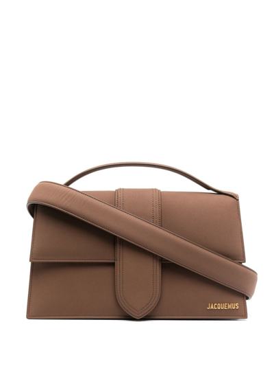 Shop Jacquemus Le Bambinou Leather Tote Bag In Brown
