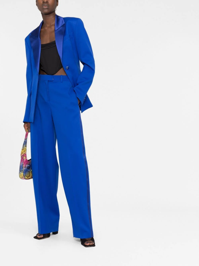 Shop Attico Wide-leg Trousers In Blau