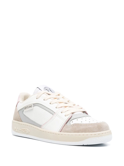 Shop Enterprise Japan Panelled Lace-up Sneakers In Nude