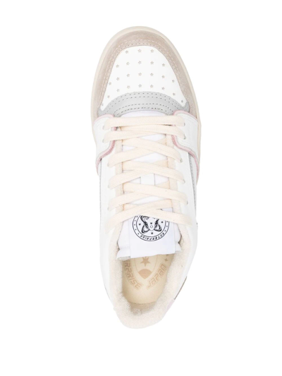 Shop Enterprise Japan Panelled Lace-up Sneakers In Nude