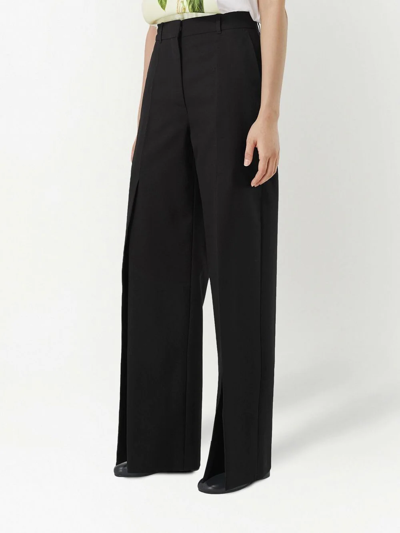 Shop Burberry Charlie Wool Tailored Trousers In Black