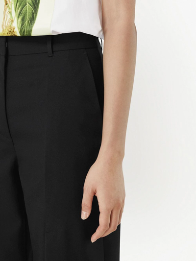 Shop Burberry Charlie Wool Tailored Trousers In Black