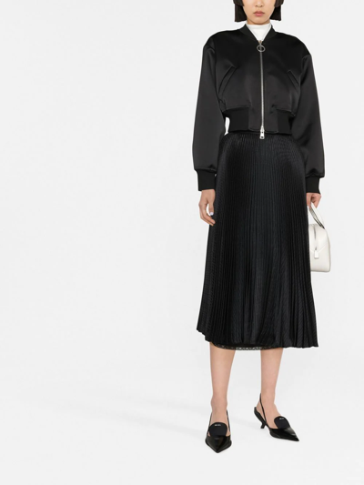Prada High-waisted Pleated Skirt In Schwarz