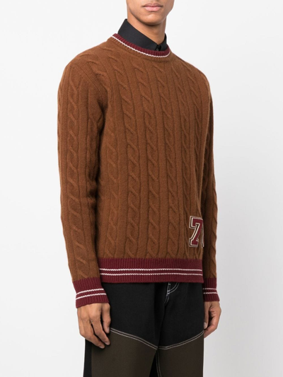Shop Golden Goose Cable-knit Jumper In Braun
