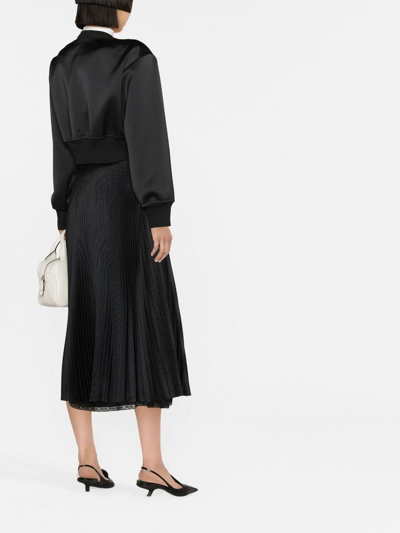 Prada High-waisted Pleated Skirt In Schwarz