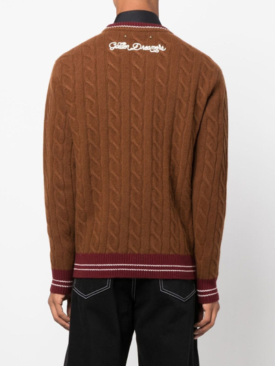 Shop Golden Goose Cable-knit Jumper In Braun
