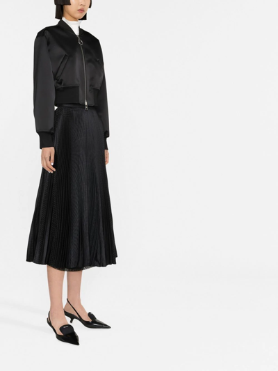 Prada High-waisted Pleated Skirt In Schwarz