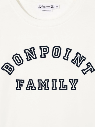 Shop Bonpoint Logo-print Long-sleeve T-shirt In Weiss
