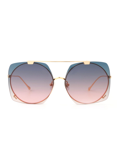 Shop For Art's Sake Women's Last Summer 57mm Geometric Sunglasses In Topaz