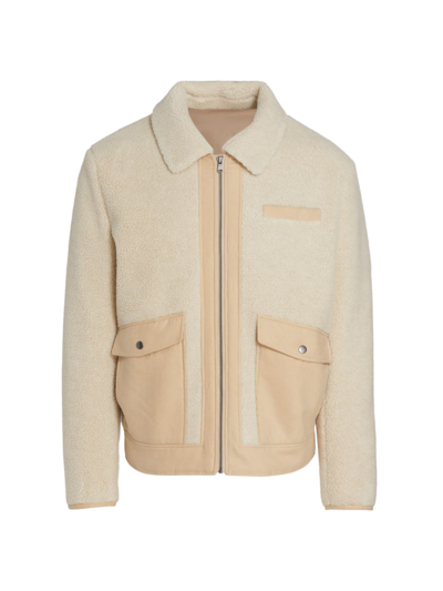 Shop Saks Fifth Avenue Men's Slim-fit Fleece Bomber Jacket In Smoke Gray